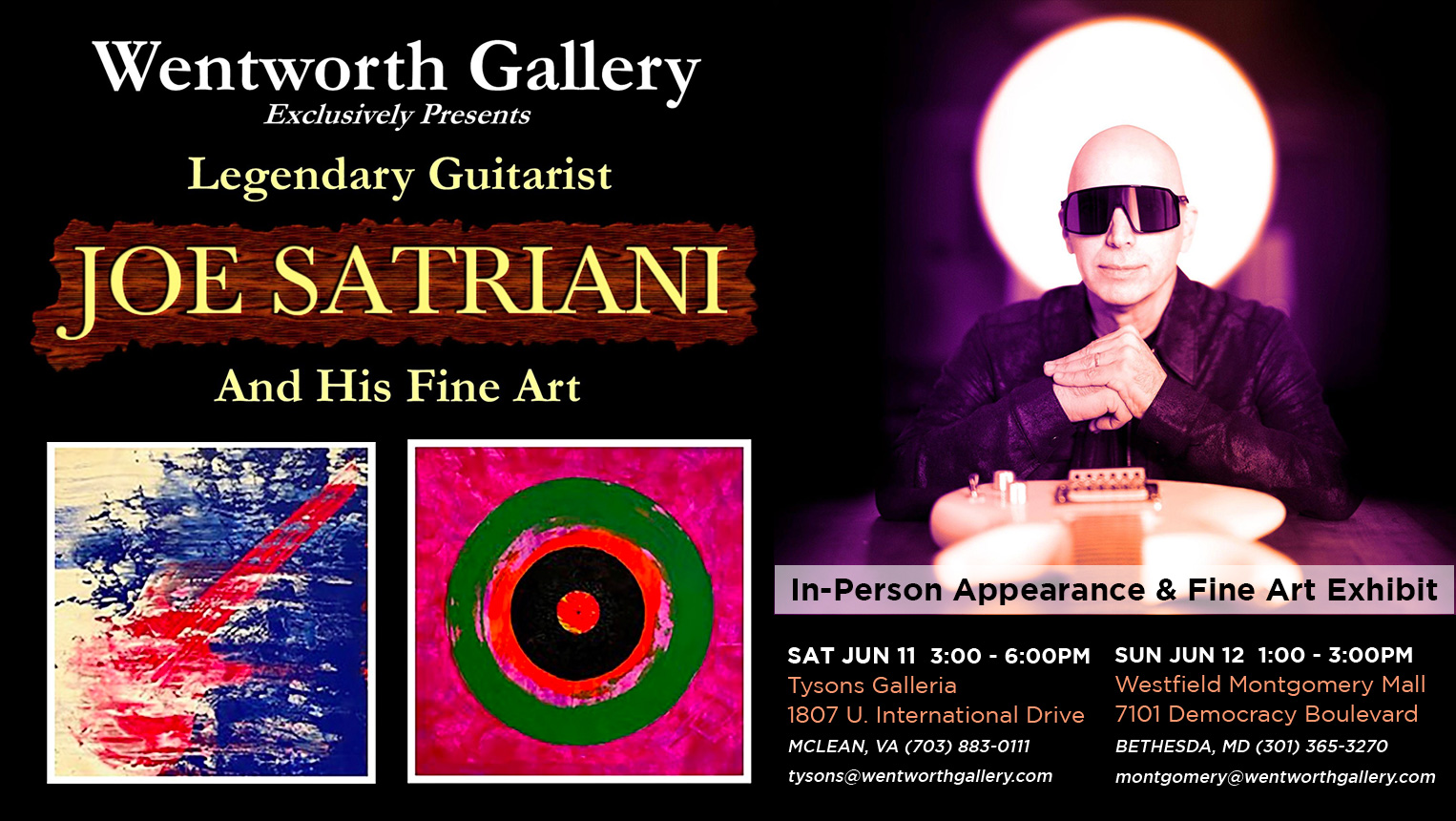 Joe Satriani Fine Art Gallery Appearances